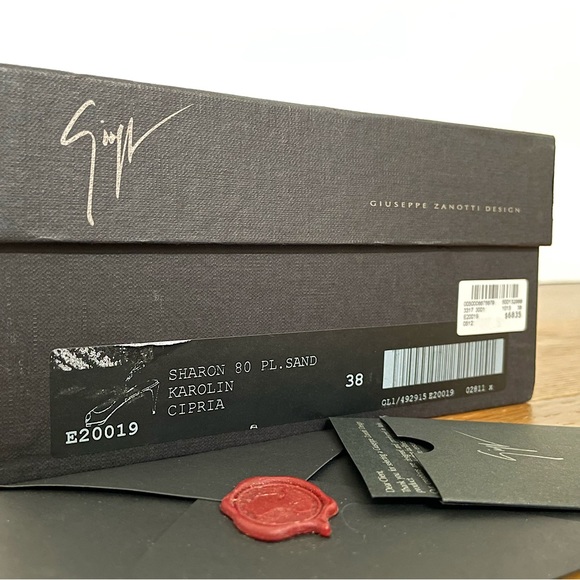 GIUSEPPE ZANOTTI DESIGN Sharon 80 Pl. Sand Karolin Lizard Print Sling-back Heels - Picture 11 of 11
